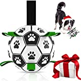 Christmas Dog Toys, Dog Toys Soccer Ball with Grab Tabs, Interactive Dog Toys for Tug of War, Dog, Dog Tug Toy for Fetching, Chasing and Releasing, Dog Christmas Stocking Gifts Lifetime Replacement