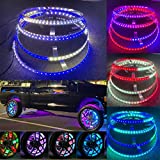 Sando Tech Dream Chasing Colors Flow 17.5‘’ LED Wheel Ring Lights Rim Lights Tire Lights Blue-Tooth App Controlled 4 Lights