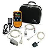 CMI Health Rechargeable Pulse Oximeter - Adult Finger Sensor for Continuous Monitoring & Spot-Checking - Adjustable Alarm for Pulse Rate and SpO2 Levels - Carry Case, AC Adapter Included