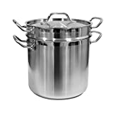 Update International (SDB-12) 12 Qt Induction Ready Double Boiler with Cover, Stainless Steel