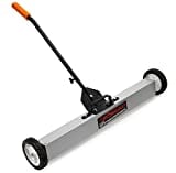 NEIKO 53418A 36-Inch Magnetic Pickup Sweeper with Wheels, Adjustable Handle, and Floor Magnet, Heavy-Duty Magnet to Pick Up Nails, 30-Pound Capacity
