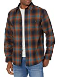Pendleton Men's Long Sleeve Classic Fit Trail Wool Shirt, Brown/Turquoise Ombre, XL