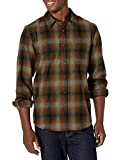 Pendleton Men's Long Sleeve Classic Fit Lodge Wool Shirt, Brown/Grey Mix Ombre, LG