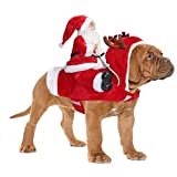 BWOGUE Santa Dog Costume Christmas Pet Clothes Santa Claus Riding Pet Cosplay Costumes Party Dressing up Dogs Cats Outfit for Small Medium Large Dogs Cats