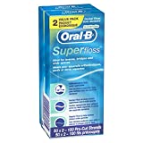 Oral-B Dental Floss for Braces, Super Floss Pre-Cut Strands, Mint, 50 Count, Pack of 2