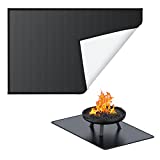 MAGORUI Fire Pit Mat (48 X 30in), Fireproof Mat for Grill, Stove, BBQ, Heat Resistant Fireproof Ember Mat, Fire-Resistant Grill Mat for Patio, Lawn, Suitable for Indoor and Outdoor Activities, Black