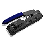 VCELINK Ethernet RJ45 Pass Through Crimping Tool for Cat7 Cat6A Cat6 Cat5E Cat5 Modular Plugs Connectors, Network Crimp Tool Wire Cutter Crimper All-in-one