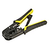 Klein Tools VDV226-011-SEN Crimper, All-in-One Ratcheting Modular Data Cable Crimper / Wire Stripper / Wire Cutter, for RJ45, CAT5e, CAT6, CAT6A