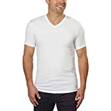 Calvin Klein Cotton Stretch V-Neck, Classic Fit T-Shirt, Men's (3-pack) (White or Black) (White, Medium)