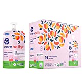 Cerebelly Baby Food Pouches – Sweet Potato Peach Smoothie (Pack of 6), Organic Fruit & Veggie Purees, Great Snack for Toddlers, 16 Brain-supporting Nutrients from Superfoods, No Added Sugar