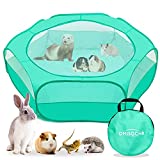 DMISOCHR Small Animal Playpen with Cover - Breathable Guinea Pig Cage Tent House, Escape Proof Indoor Outdoor Portable Exercise Fence with Bag Also for Hamster Kitten Puppy Rabbits Chinchillas