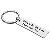 Brother Gifts from Sister Brother - Drive Safe I Love You Brother Keychain from Sister, Christmas Birthday Gifts for Brother