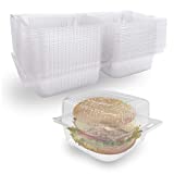 50 Pack Disposable Plastic Take out Containers,Clear Clamshell Dessert Container,Square Hinged Food Containers for Salad,Sandwiches,Cake,Hamburger,Pastry,Bakery