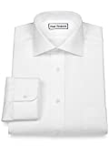 Paul Fredrick Men's 2-Ply Cotton Cutaway Collar Button Cuff Dress Shirt, Size 18.5/38 White