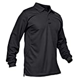 MAGCOMSEN T Shirts for Men Long Sleeve Polo Shirts for Men Golf Shirts Dad Shirt Work Shirts Mens Casual Shirts Fishing Shirts for Men Black