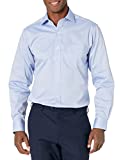 Amazon Brand - Buttoned Down Men's Classic-Fit Spread Collar Solid Non-Iron Dress Shirt, Blue, 16" Neck 35" Sleeve