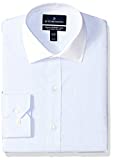 Amazon Brand - Buttoned Down Men's Tailored Fit Stretch Poplin Non-Iron Dress Shirt, Light Blue/White Collar, 19" Neck 37" Sleeve