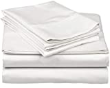 Pure Egyptian Full Size Cotton Bed Sheets Set (Full Size,600 Thread Count) White Bedding and Pillow Cases (4 Pc)  Egyptian Cotton Sheets Full Size Bed- Sateen Sheets - 15 Deep Pocket Full Sheets