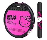 Hello Kitty Head Face with Pink Bow with Pink Script Name Word Collage Sanrio Vehicle Car Truck SUV Auto Universal Fit Steering Wheel Cover