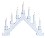 Star Trading 27648-13.75" x 17" 7 Light Electric White Wooden Karin Swedish Candelabra