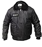 Watch-Guard Bomber Jacket with Reflective Security ID (Black) (Large, Black)