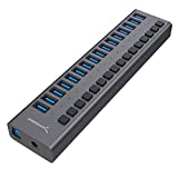 Sabrent 16-Port USB 3.0 Data HUB and Charger with Individual switches [90 Watts] (HB-PU16)