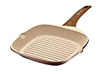 WaxonWare 11 Inch Non Stick Deep Square Grill Pan & Griddle With Marbellous (A 100% PFOA Free Coating Made In Germany)- For Steak, BBQ, Chicken, Fish, Meat