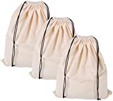 MISSLO Set of 3 Cotton Breathable Dust-proof Drawstring Storage Pouch Multi-functional Bag. Pack 3 S