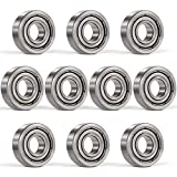 10 Pack R4ZZ Double Metal Seal Bearing 1/4 x 5/8 x 10/51 inch, Pre Lubricated,Stable Performance,Cost Effective, Deep Groove Ball Bearings