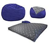 CordaRoy's Corduroy Bean Bag Chair, Convertible Chair Folds from Bean Bag to Bed, As Seen on Shark Tank, Navy, - Full Size
