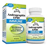 Terry Naturally Andrographis EP80 Immune - 60 Capsules - Immune & Cellular Support, Respiratory Function, Sleep - with Melatonin for Enhanced Immune Defense - Non-GMO, Vegan - 60 Servings