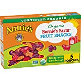 Annie's Organic Bernie's Farm Fruit Snacks, Gluten Free, 4 oz, 5 ct