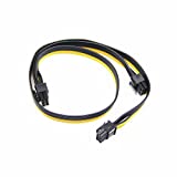 XIWU PCIe 8 Pin Male to Dual 8 Pin (6+2) Male PCI Express Power Adapter Cable for EVGA Modular Power Supply (25-inch+9-inch)