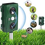 Ultrasonic Dog Chaser, Outdoor Solar Animal Deterrent, Motion Sensor and Flashing Lights Solar, Outdoor Waterproof Farm Garden Paddock, Dog, Cat, Bird, Squirrel