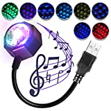 MAODANER USB Car Roof Star Night Projector Light Sound Activated LED Interior Lamp, 4 Colors- 9 Functional Modes, Adjustable Romantic Atmosphere Ambient Light- Plug and Play