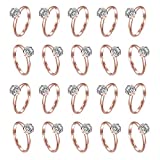 Topoox 60 Pack Rose Gold Diamond Engagement Rings for Bridal Shower Party Game WeddingTable Decorations