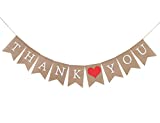 Thank You Burlap Banner - Rustic Thank You Table Sign, Engagement, Baby Shower,Wedding Party, Photo Backdrop,Wedding Burlap Banner, Wedding Celebration Decoration (Thank You Burlap Banner)