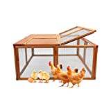 Magshion Wooden Chicken Coop Rabbit Hutch Pet Cage Wood Small Animal Poultry Cage Run (Natural)