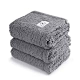 1 Pack 3 Blankets Fluffy Premium Fleece Pet Blanket Soft Sherpa Throw for Dog Puppy Cat Grey Medium (30x20'')