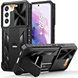 for Samsung Galaxy S22 Plus Case: Military Grade Drop Proof Protective Rugged TPU Matte Shell | Shockproof Durable Protection Tough Cell Phone Cover with Built-in Kickstand (Black)