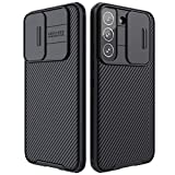 Galaxy S22 Plus Case with Camera Cover,Galaxy S22 Plus Slim Fit Thin Protective Cover with Shockproof PC Back and Soft Silicone Edge,Anti-Scratch Phone Case for Samsung Galaxy S22 Plus 5G 2022 Black