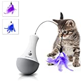 Interactive Cat Toys for Indoor Cat Feather Toys,Automatic Pet Exercise Toys,Electronic Motion/Moving Tumbler Cat Toys for Play Cats/Kitten, Battery Powered, Cat Wobble Toy as Cat Gifts