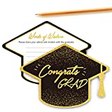 Chillake Graduation Advice Wishes Card - Words of Wisdom Cards for Graduate - Graduation Party Gift Ideas for High School or College Graduation Party - 5 x 7 Inches - Set of 30 (Academic Cap Shape)