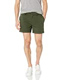 Amazon Essentials Men's Slim-Fit 5" Flat-Front Comfort Stretch Chino Short (Previously Goodthreads), Dark Green, 34