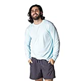 Vapor Apparel Men's Outdoor UPF 50+ Long Sleeve T-Shirt, UV Sun Protection for Fishing, Running, Hiking, L, Arctic Blue