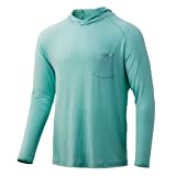 HUK Men's Waypoint Hoodie | Performance Long-Sleeve Shirt +50 UPF, Lichen, Medium