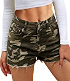 POTILI Womens Jean Shorts High Waisted Denim Shorts Ripped Frayed Casual Stretchy Shorts for Summer US 12