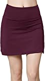 Women's Active Athletic Skirt Sports Golf Tennis Running Pockets Skort Burgundy M