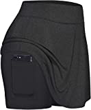 Blevonh Summer Skirts for Women,Plus Size Skorts with Legging Ladies Quick-Dry Golf Tennis Skirt Short Womens Breathable Running Athletic Pleated Skort Dark Grey 2XL