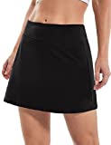 Heathyoga Tennis Skirt for Women with Shorts Womens Skort Golf Skirt with Pockets Golf Skort Mini Skirt Athletic Skirt Black